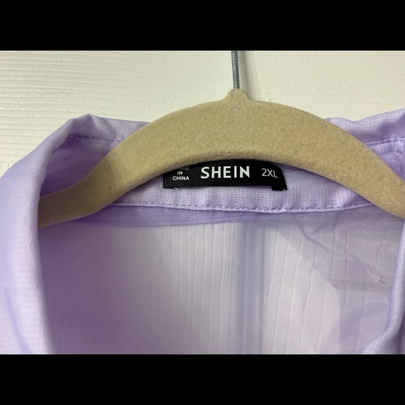 Sheer lavender button up SHEIN 2x - Picture 2 of 5